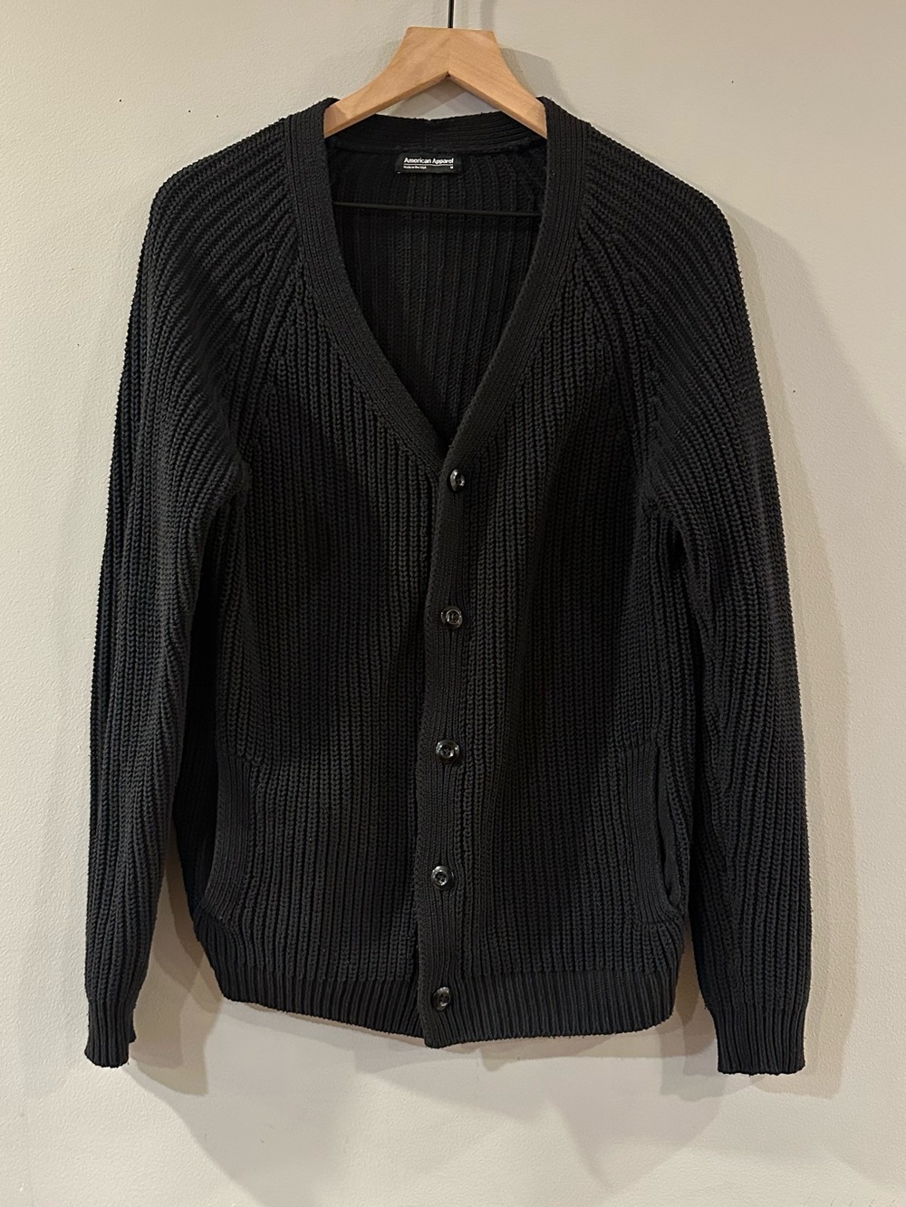 OG American Apparel Black Knit V-Neck Cardigan